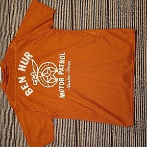 BEN HUR Motor Patrol Austin TX Orange XL Mens Casual Polo Shirt VTG‎ 70s RARE